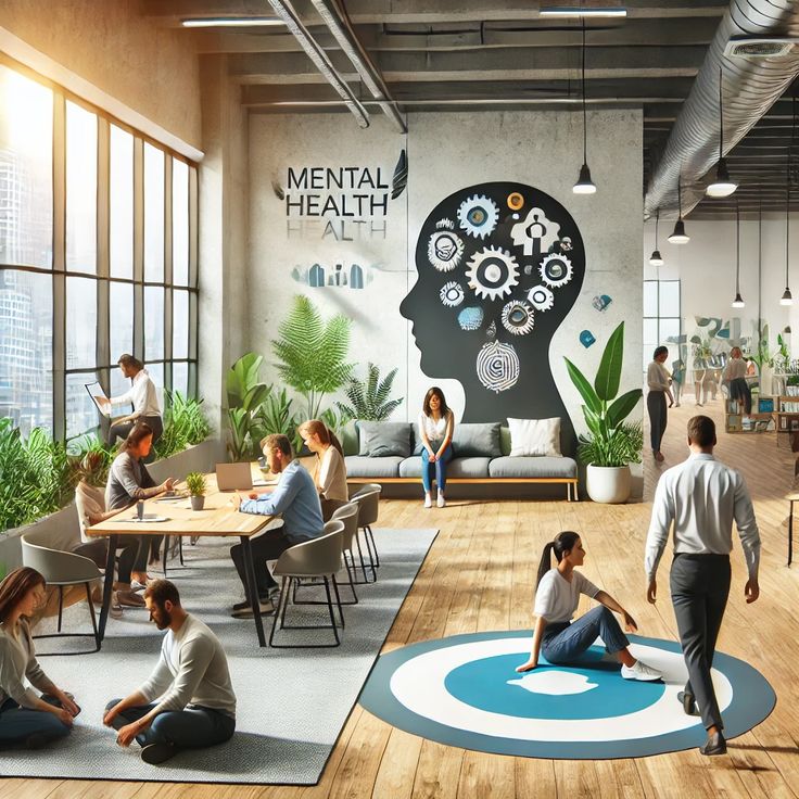 Illustration of a calm workshop environment for mental clarity sessions